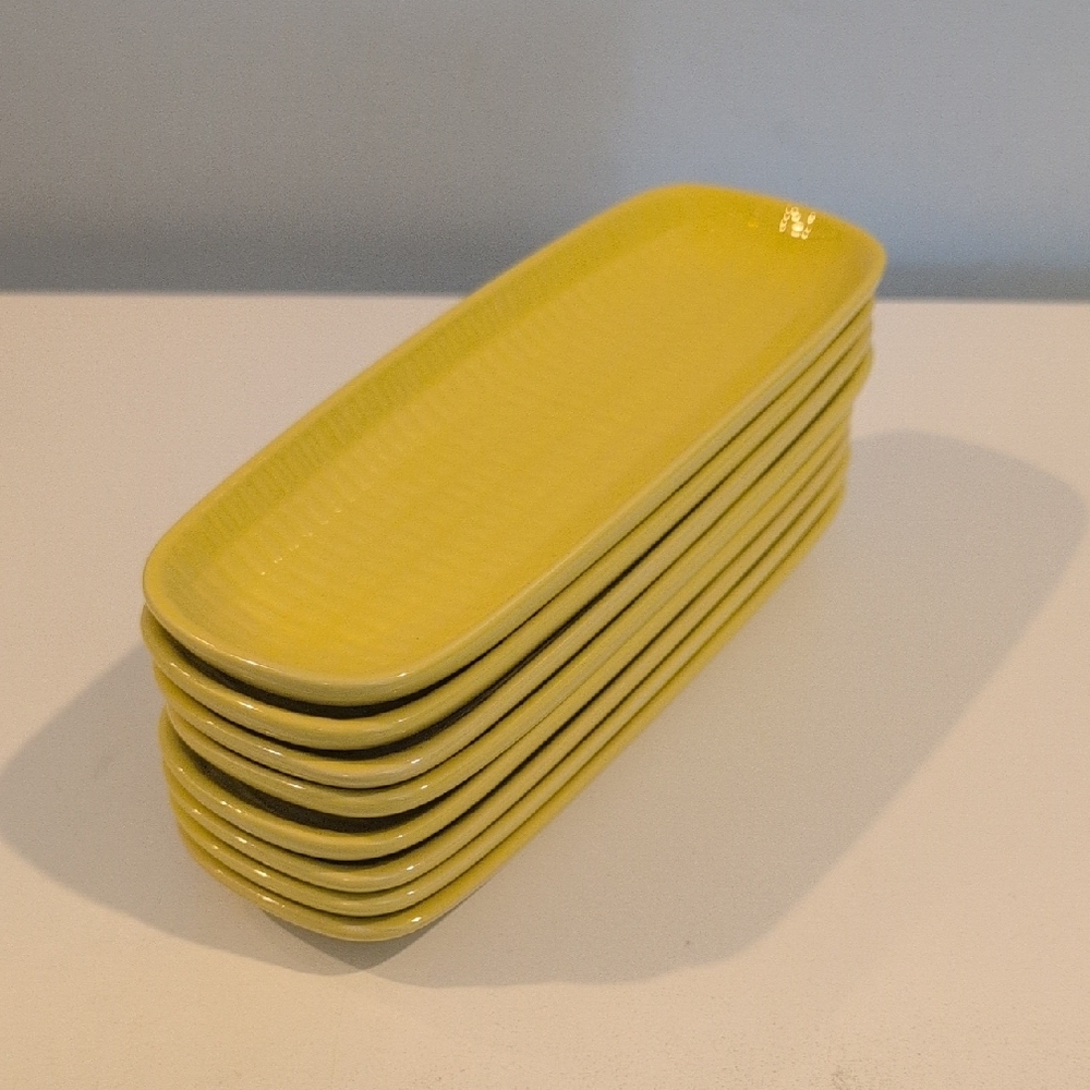 Crate & Barrel Ceramic Corn On The Cob Plates Set Of Eight (8) New With Tags - Picture 3 of 15
